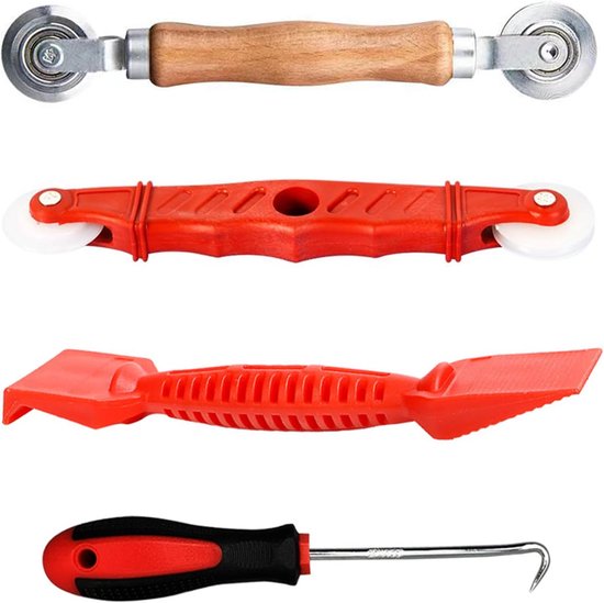 4 Pcs Tool Puller Set voor Piping - Strainer Window Spline Roller - Spline Roller met Nylon Wielen Rubber Haken - voor Sieves - Vliegenramen - Insectenbescherming - Raamafdichting van Merkloos	