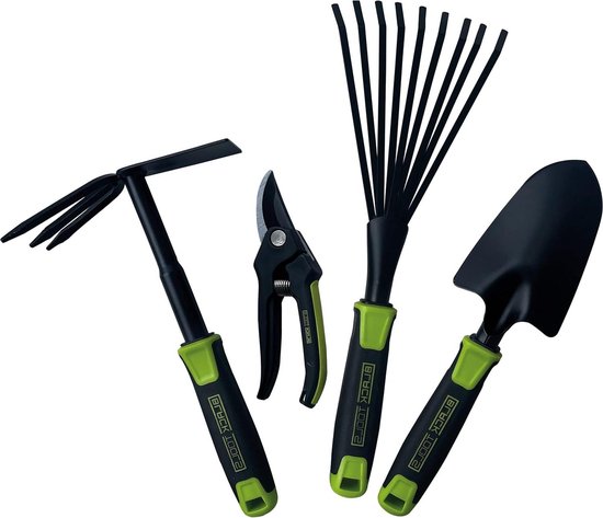 4-Piece Plant Trowel Combination Heels-Garden Scissors Fan Broom Ideal Set-Small Garden Balcony-Garden Containers Balcony Box-Flower Beds van Merkloos	