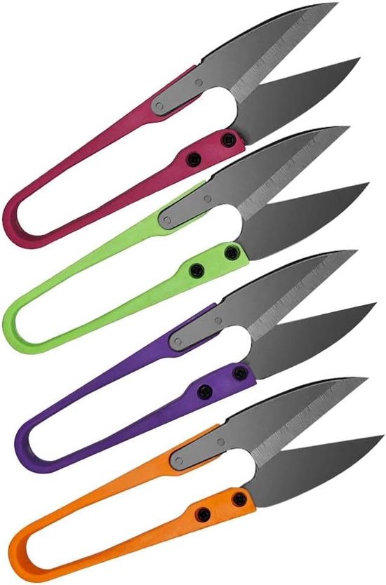 4 Pieces Stainless Steel Garden Shears for Bonsai Tools and Pruning - Small Sewing Shears for Garden Pruning Struike (4p Colors) van Merkloos	