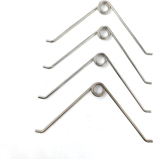 4 Scharen van Roestvrij Staal - Kleine V-vormige Torsieveren voor Tuinonderhoud en Trimwerk van Merkloos	