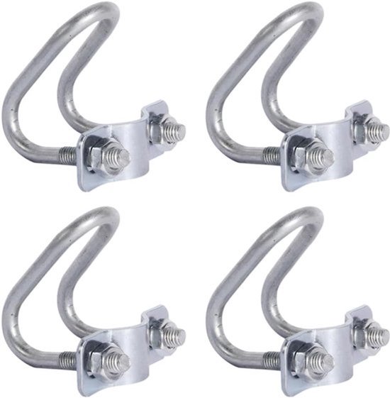 4 stuks 20x20 Dubbele U-vormige pijpklemmen, robuuste metalen riem voor stijve pijpen, slanghouders, horizontale en verticale verbindingen, ideaal voor boerderij en tuin