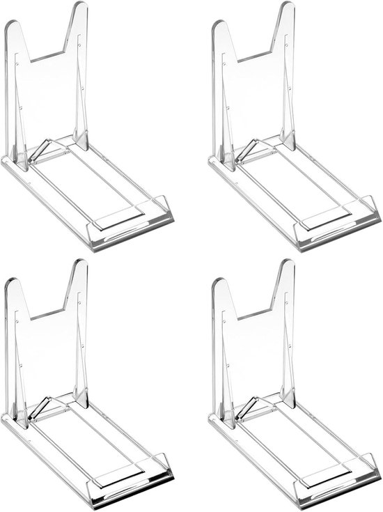 4 stuks acryl displaystandaard - verstelbare bordenstandaard - transparante bordhouder - fotostandaard - verstelbare kaartenstandaard voor boeken - elektronica - fotodecoratie van Merkloos	