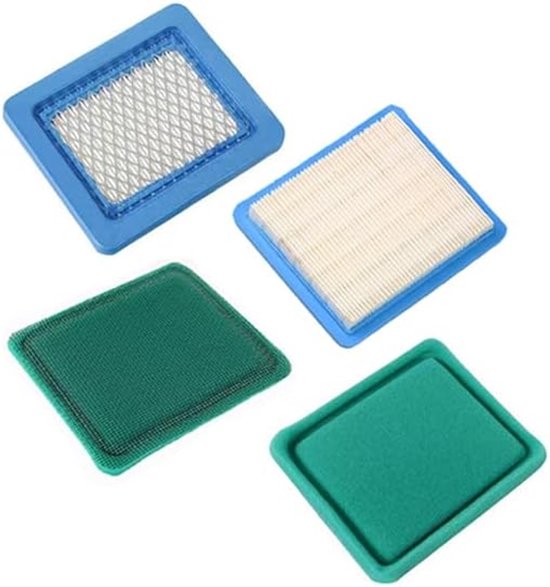 4 stuks - inclusief 2 Filter en 2spons - voor Briggs and Stratton 491588 4915885 399959, Troy-Bilt TB110 TB230 TB210 725ex 675ex, Toro 20332, Craftsman 33644 - Premium luchtfilter voor grasmaaiers