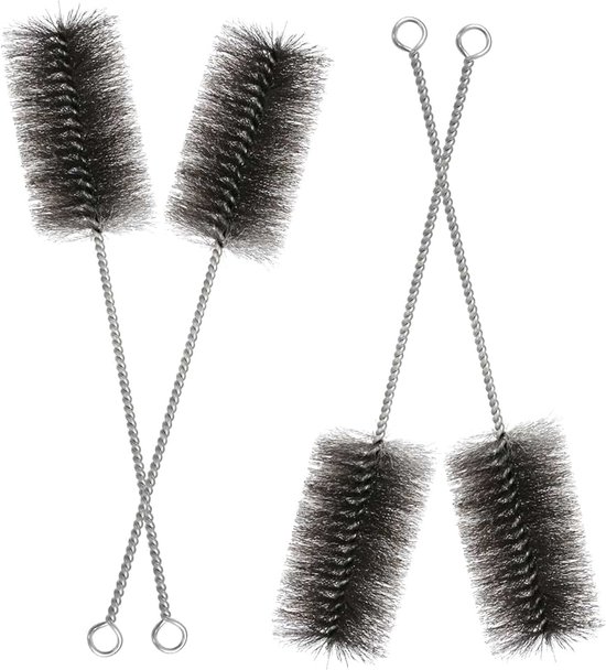 4 stuks kachelpijpborstels 40 mm voor moeilijke hoeken, schoorsteenborstel, buisborstels, universele kleine haardreiniger, roeter voor draadborstel, staaldraad, bezem voor het reinigen van