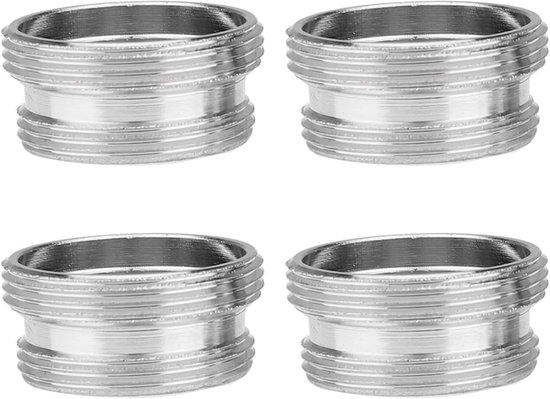 4 Stuks Kraanadapters M20 naar M22 - Schroefdraadadapter - Metalen Kraanadapterset - Connectoren Voor Keukenkranen - Waterbesparing - Waterfilter - Slangen van Merkloos	