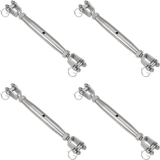 4 Stuks M16 (5/8 inch) Kabelspanners met Gesloten Behuizing en Verstelbare RVS Kabelspanner voor Tuin, Constructie en Meubelprojecten, 5300lbs Werkbelasting Limiet