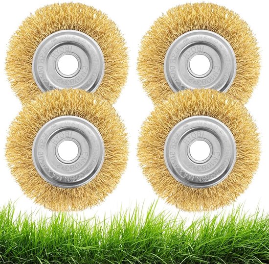 4 stuks onkruidborstel voor bosmaaier, 12mm universele wildkruidborstel Compatibel met Gloria Multibrush en andere draadborstels, Weedbrush accessoires voor het verwijderen van onkruid en mos van Merkloos	