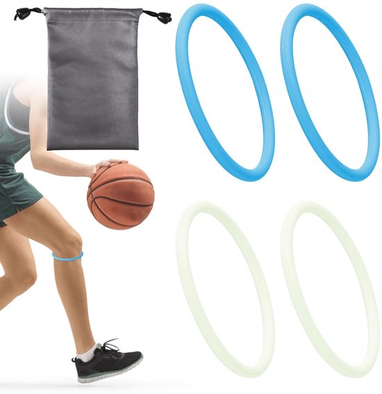 4 Stuks Patellapees Ondersteuningsbanden, Siliconen Patellaband Vaste Been Elastisch Patellastabilisator Kniebrace voor Basketbal Hardlopen Sport Voetbal Mannen Vrouwen (Fluorescerend) van CAMBIVO