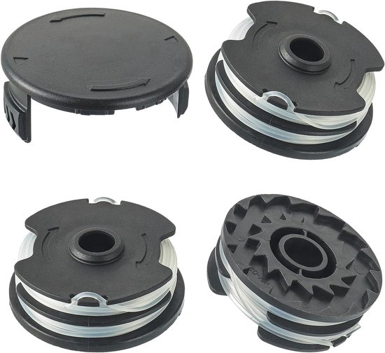4 stuks Reservedraadspoel geschikt voor LIDL Parkside grastrimmer PRT 550 A1, A3 PRT300 A1 PRTA 20-Li A1, B1 B2 C3 reservespoel - onkruidborstel - grastrimmer draad - bosmaaier draad - (3 reservespoelen voor trimmer + 1 spoeldeksel)