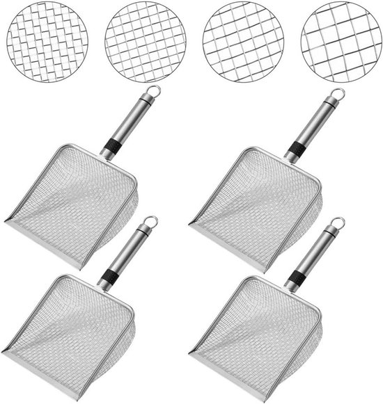 4 stuks roestvrijstalen tuinzeef - ideale compostzeef voor tuinieren en landbouw van Merkloos	