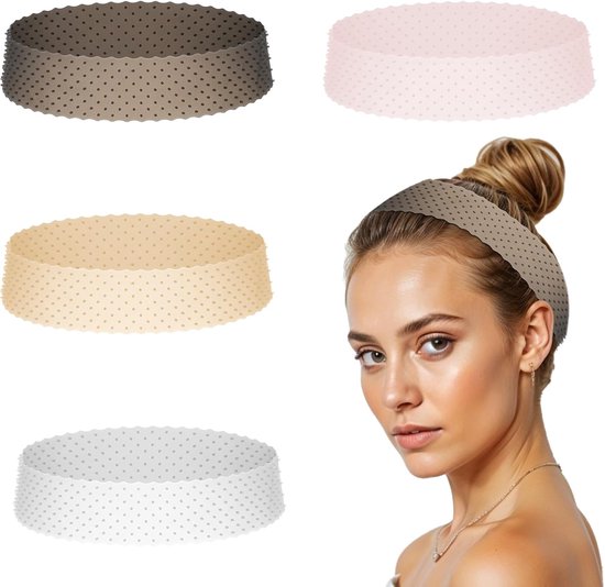 4 stuks siliconen pruiken, gripband, elastische pruikaccessoires, antislip pruiken-vaste hoofdband, elastische haarband, hoofdband voor pruik, sport, yoga van BeauxMVL