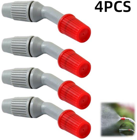 4 stuks-Sproeimondstuk - Conisch verstuivingsmondstuk - Tuingereedschap - Verstelbare verstuiving en waterstraal - Sproeiaccessoires - Geschikt voor schoudersproeiers van 3L, 5L en 8L - Grijs -9.5*1.7*3 van Merkloos	