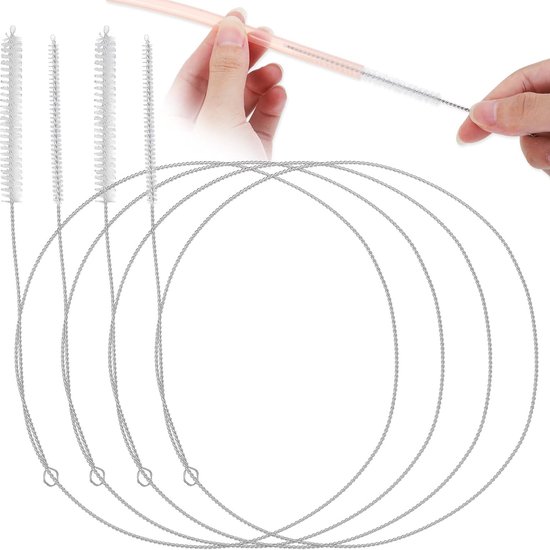 4 stuks stroreiniger borstel extra lang, 1 m/39 inch lange stroreiniger borstel met zachte nylon borstelharen kop extra lange pijpenreinigers voor het reinigen van rietjes, buis buis slang