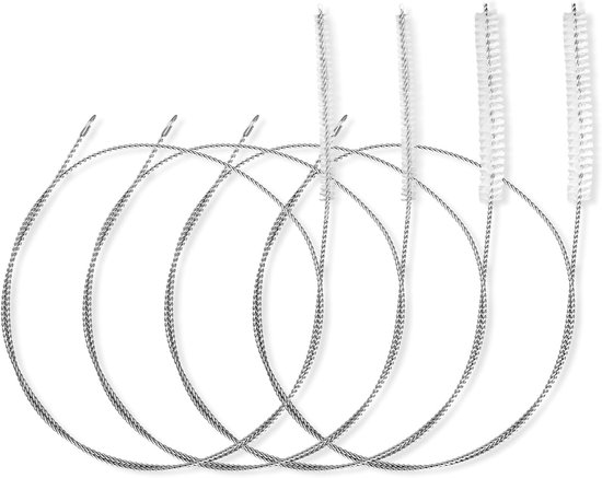 4 stuks stroreiniger borstel extra lang, 75 cm extra lange pijpenreinigers voor het reinigen van rietje, buis, buis, slang, koelkastafvoer, laboratoriumkatheterborstel, wit