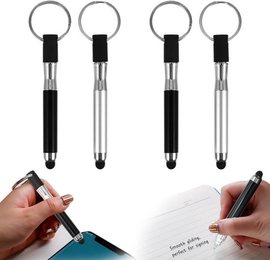 4 stuks touchscreen-pen - Touch Pen Ball - mini universele stylus 3-in-1 voor smartphones en mobiele apparaten