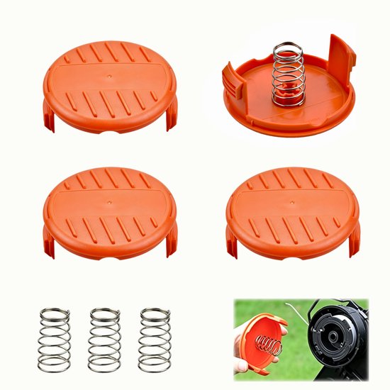 4 stuks - trimmerdop - grastrimmer dop - vervangingsdop grastrimmer - Oranje - 8,7 cm x 3,4 cm - voor AFS trimmer spoel ABS materiaal voor Black & Decker modellen zoals STC1820CM, STC1820PC, STC1820EPC,STC1840EPC, ST5530, ST1823 en GLC1823L20