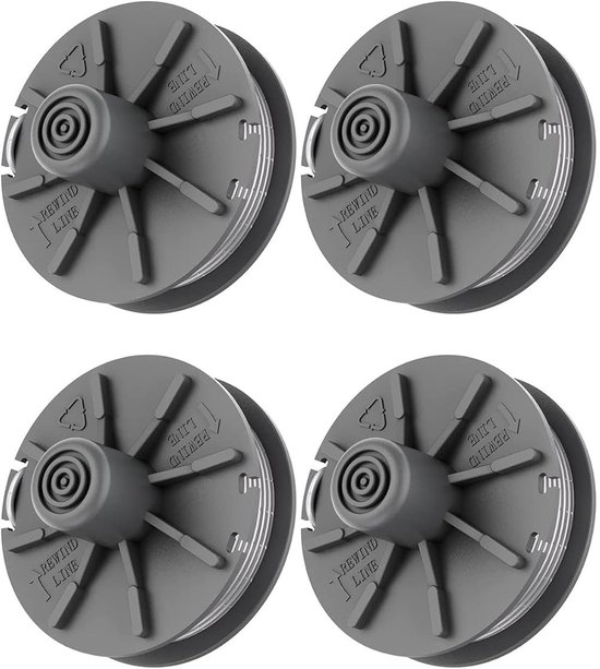 4 stuks - trimmerdraadspoelen - geschikt voor Gardena 5307-20 grasmaaier, diameter 1,6 mm, lengte 6,1 m - Universele maaidraad - trimmerdraad - grasmaaiermaaidraad van Merkloos	