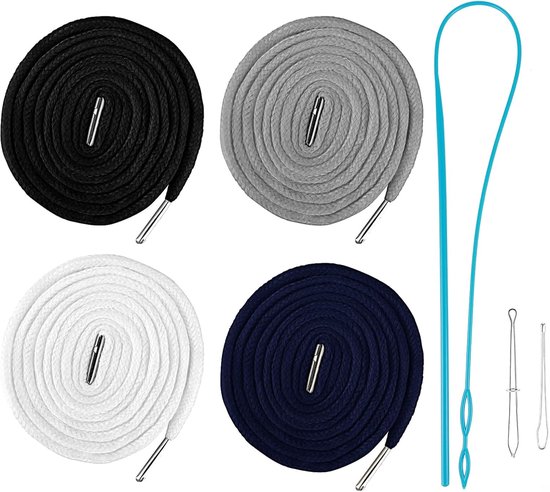 4 stuks vervangend trekkoord voor broeken, rond katoenen trekkoord voor hoodies/joggingbroeken/sweaters/joggingbroeken met flexibele threader van Prym