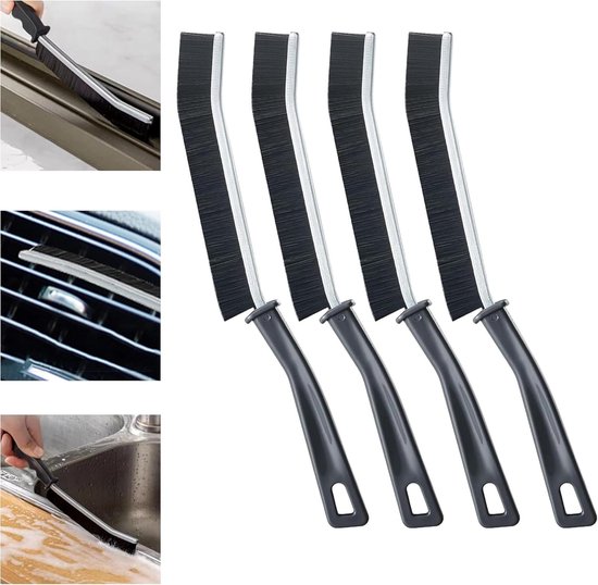 4 Stuks Voegborstel Set voor Badkamer, Harde Borstel voor Ramen, Smalle Kieren en Grout Reiniging, Ideaal voor Dieptereiniging in Keuken en Badkamer