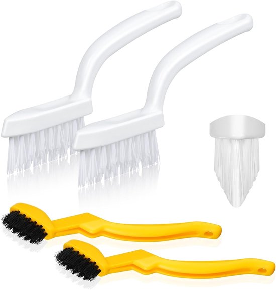 4 Stuks Voegborstels Set voor Grout Cleaning, V-vormige Borstels voor Smalle Hoeken, Ideaal voor Tegels en Badkamerreiniging