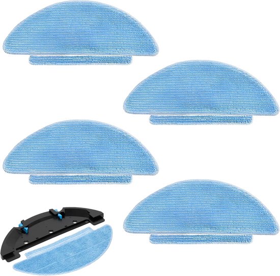 4 stuks wasbare reinigingsdoekjes - wisserdoeken - reserveonderdeel voor robotstofzuigeraccessoires - super zachte microvezeldoek met kwast - wasbare microvezel dweilpad en schoonmaakaccessoires van Merkloos	