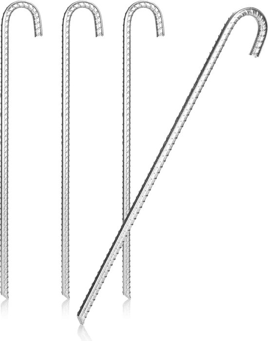 4 x XL grondankers van massief staal, extreem stabiele grondankers voor tenten, paviljoenen, springkastelen en trampolines, lange haringen voor alle soorten vloeren van Sekey