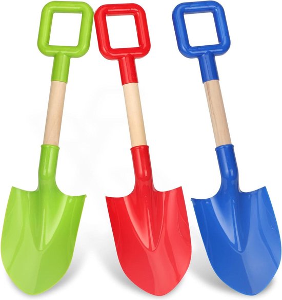 40 cm strandschoppen voor kinderen - duurzame zandschep met lange houten handgreep van $