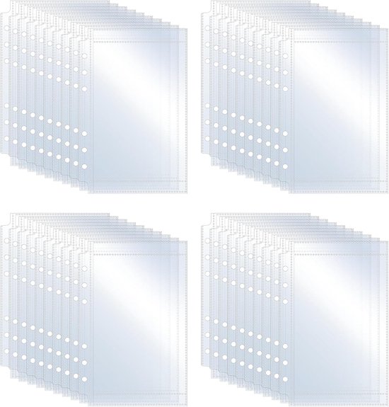 40 stuks A6 ringmapjes - transparante kunststof mapzakken - waterdichte mappen voor contant geld - budgetvelbeschermhoezen met 6 gaten voor 6-rings ordners - foto-organizer en documentopberging van Merkloos	