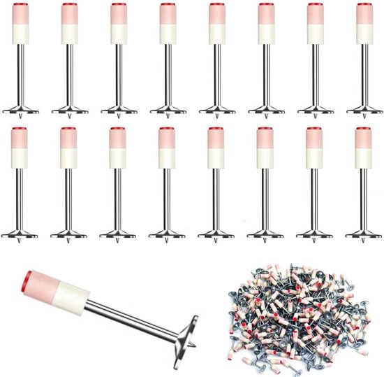 400 stuks spijkers voor nagelpistool - 7,3 mm ronde nagels - accessoires voor wand- en plafondbevestiging - bevestigingsmateriaal voor klussen van Merkloos	