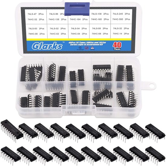 40pcs 74LSxxx - 74HCxxx Series Low-Power Logic IC Assortment Kit - Elektronica - Componenten van Uxcell