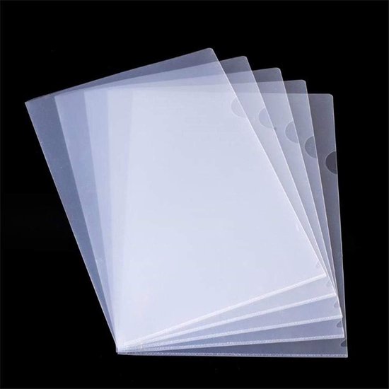 40PCS A4 Plastic Folder, Clear Colored Expanding Wallet L Shaped Folder Document Wallet Folders A4 Sheet Protector for Report File, Transparent van Merkloos	