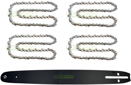 45 cm (18") 1,5 mm 0,325" 72 DL-zaagblad + 4 kettingen voor Fuxtec FX-KSP250, FX-KS255 en FX-KSP256