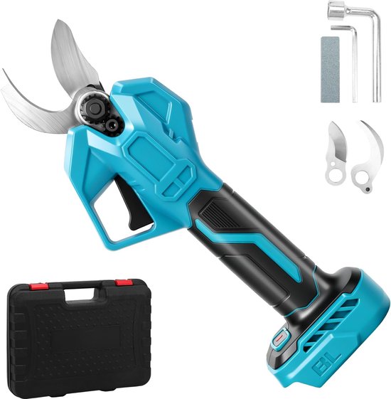 45 mm, borstelloze elektrische snoeischaar, compatibel met Makita 18 V, met lcd-display en reservemesjes, draagbare snoeischaar voor efficiënt snijden (zonder accu en oplader)