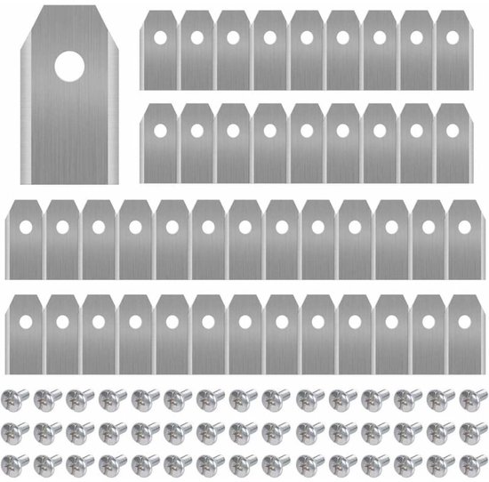 45 stuks - Mesjes voor robotmaaier - inclusief schroeven - RVS - zilver van Merkloos	