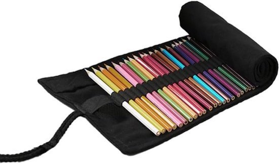 48 sleuven make-up tas organizer, multifunctionele tas voor reizen, tekeningen voor kunstenaars, roltas voor school, reizen, kantoor, Meerkleurig., nee