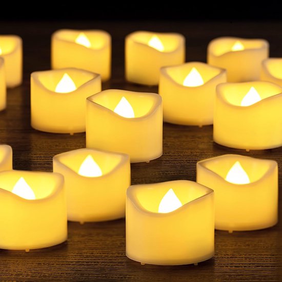 48 Stuks Vlamloze LED Theelichtjes - Flikkerende Votive Kaarsen voor Decoratie en Feestdagen van Merkloos	