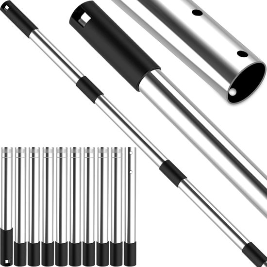 4BAOHUI Telescopische stang voor zwembad, verstelbaar van 75 cm tot 365 cm, zwembadaccessoires, zwembadstang van roestvrij staal en stabiel, uittrekbaar voor gangbare schepnet, skimmer net
