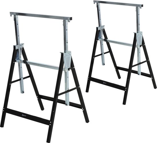 4goodz 2 stuks Zaagbok Schragen Verstelbaar Opvouw 80-130cm tot 200kg