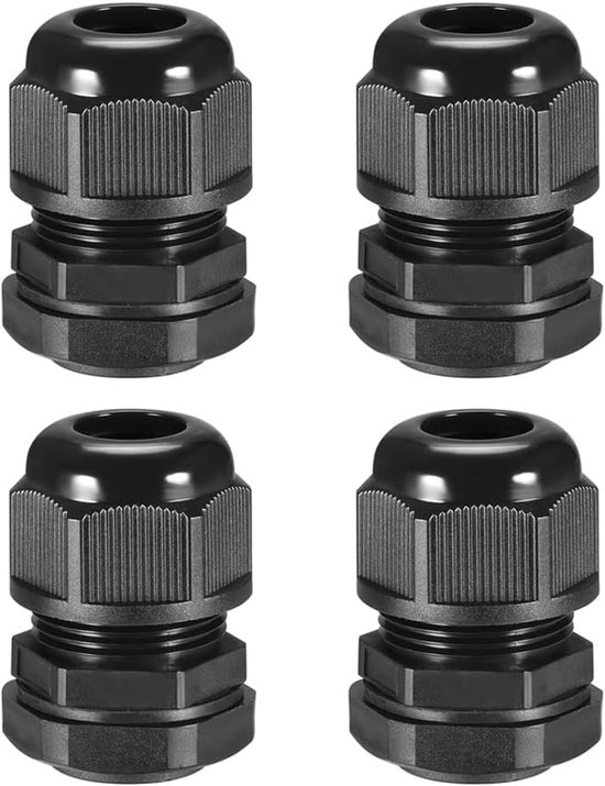 4pcs Cable Gland, PG21 Nylon Cable Connectors, Waterproof Wire Gland Connectors, Wire Protector for 12-18mm Slide Wires (Black) van YETOR