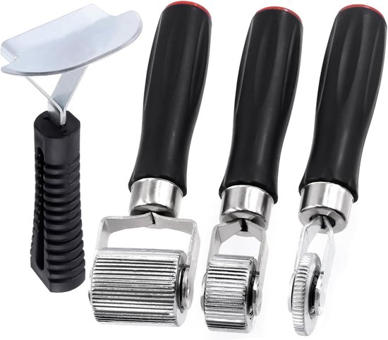 4Pcs Car Sound Deadening Roller - 6mm 20mm 40mm Metal Installation Tool - Application Wheel Roller Seam Roller - Soundproof Insulation Metal Kits with Scraper for Car Sound Softening van Einesin