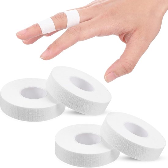 4Pcs Finger Tape Wit - Extra Sterk Atletisch Vinger Tape - Plakband voor Voeten - Zweet Wrap Bescherming voor Buitensporten - Boksen - Volleybal - Voetbal - Klimmen - Gymnastiek - Pols - Enkel - Hand van Merkloos	