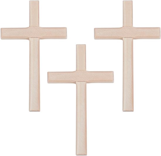 4pcs Houten Kruis Decoratie - Hand Vholding Kruis - Grote Beige Hand - Hero Gebed Decoratieve Houten Crucifix - Wanddecoratie - Geschenken voor Kerst - Pasen - Feest - Thuisdecoratie van Merkloos	