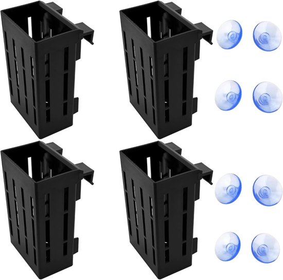 4pcs Plant Culture - Hanging Holders - Aquarium Plant Holder - Water Plant Hanger - Plant Stand for Aquariums - 8 Suction Cups - Aquascape Decorations - Plant Pot Accessories van Merkloos	