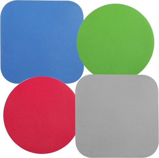 4pcs Rubber Pot Gripper Pads - Multifunctionele Rubber Pot Gripper - Opener voor Senioren - Keuken Coaster voor Ouderen - Hulp voor Kinderen en Vrouwen met Zwakke Handen (Blauw, Grijs, Groen, Rood) van GenieHQ