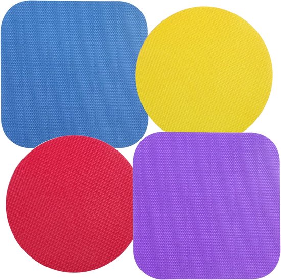 4pcs Rubber Pot Gripper Pads - Multifunctionele Rubber Pot Gripper Openers - Keuken Coasters voor Senioren en Kinderen met Zwakke Handen (Blauw, Rood, Paars, Geel) van Honoson