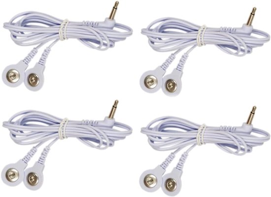 4PCS TENS Wire Cable, Electrode Lead Wires Cable for Dozens of Machines 3.5mm Plug to 3.5mm Snap van Merkloos	