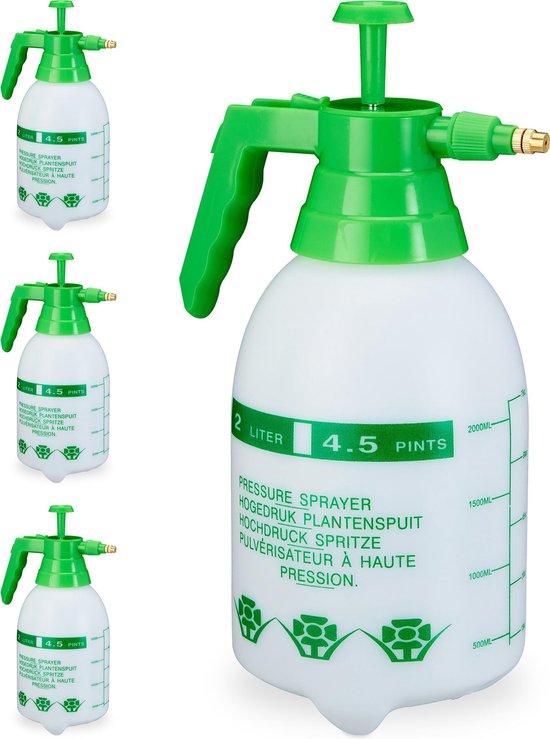 4x drukspruit 2 l - pomp - plantenspuit - druksproeier - onkruidbestrijding