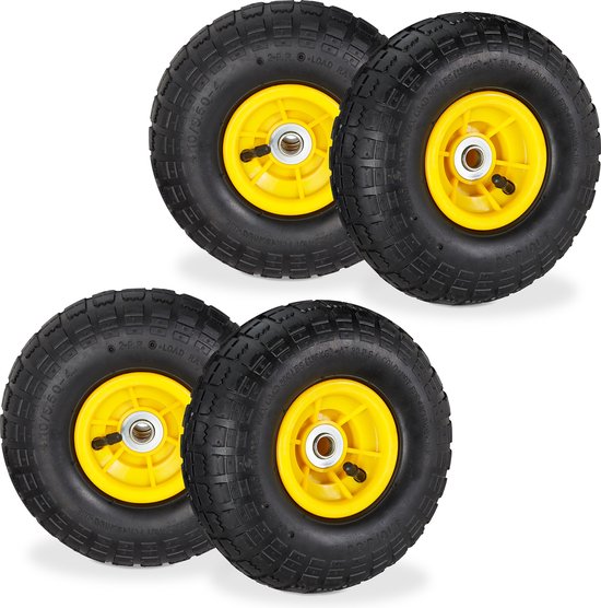 4x steekwagenwiel 260x85 - bolderkarwiel - luchtband - reservewiel - 4.1/3.5-4 van Stenza