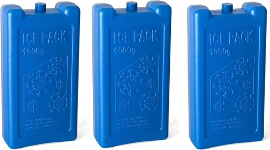 4x stuks koelelementen 1 liter 12 x 22 cm blauw - Koelblokken/koelelementen voor koeltas/koelbox van Orange85