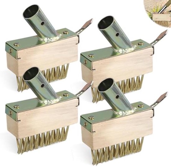 4x Voegenborstel Set: Onkruidborstel met Metalen Borstels en Haken voor Tegels en Terras van Merkloos	